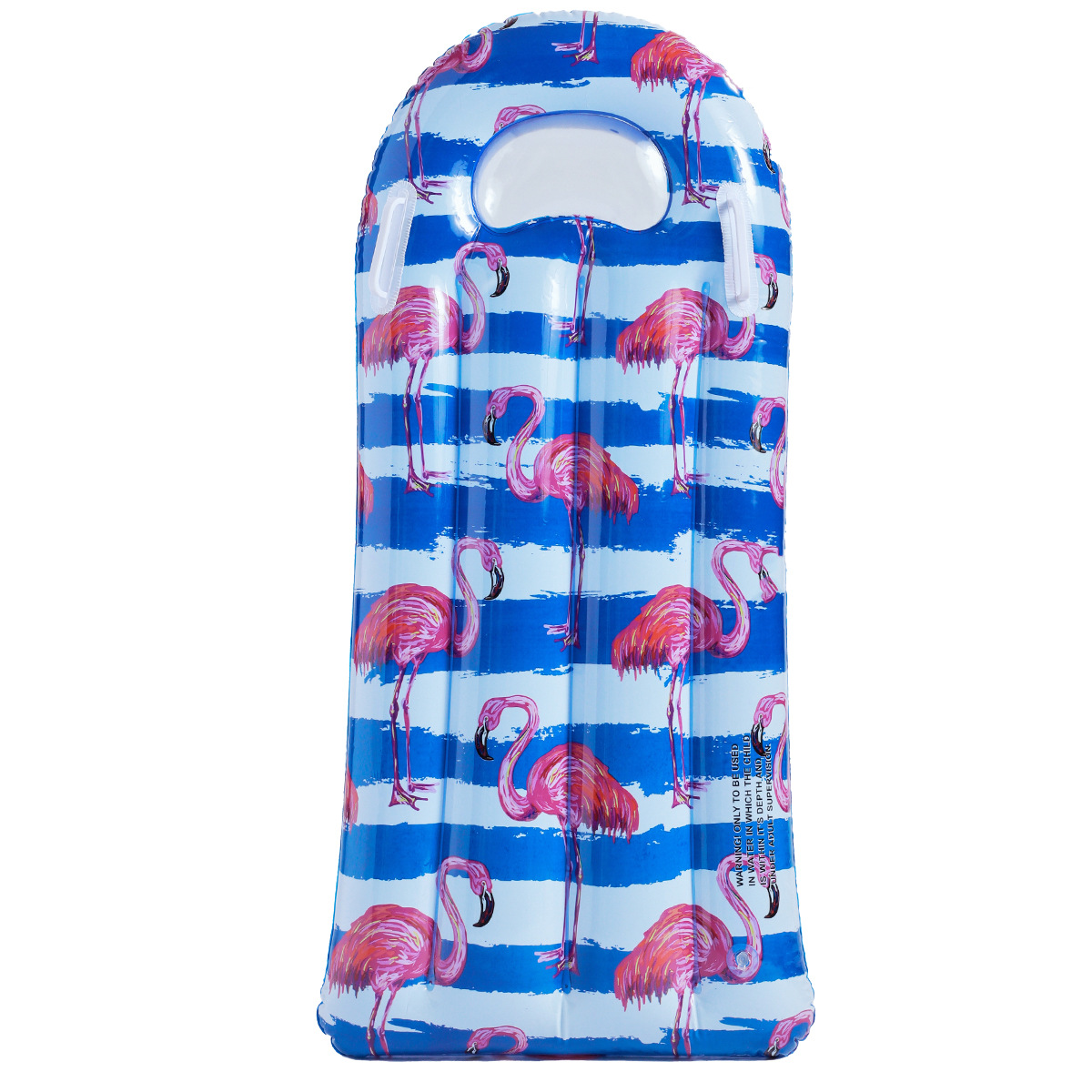 With handles -- flamingos, children inflating floats (different sizes)